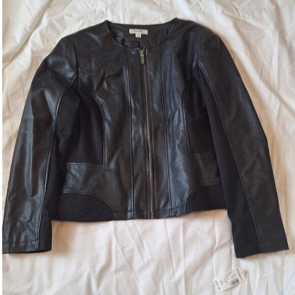 dressbarn Jackets & Blazers - Women’s Black Faux Leather Jacket, XL - Dress Barn NWT